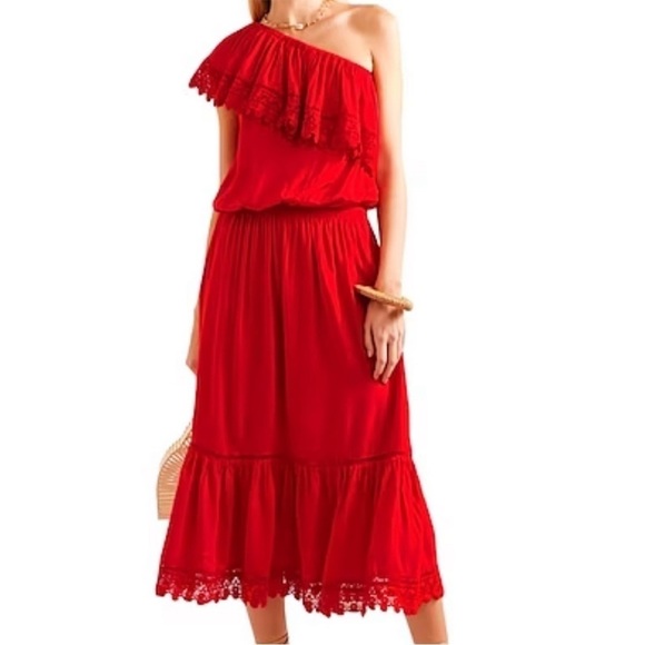 Melissa Odobash Jo Dress One Shoulder Red - Picture 1 of 13